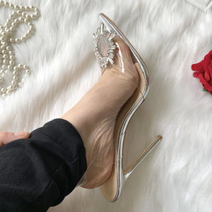kamames PVC pointed toe 12cm high heel Slingback high-heeled shoes women's shoes party wedding 10cm 8cm SJ020 ROVICIYA