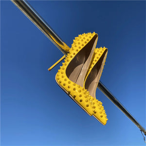 kamames design yellow 8cm 10cm 12cm heels party shoe work sexy wedding plus size pointed toe daily wear lady pumps MD042 ROVICIYA