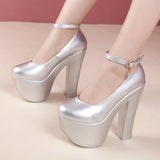 kamames Hate Tiangao Waterproof Platform, High Heels, Female Models, Cheongsam Shoes, Catwalk Shoes, 15CM Thick Heels, Round Head Shoes