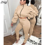 kamames Fall Winter Black 2 Two Piece Sets Tracksuit Womens Outfits 2022 Long Sleeve Tops And Pants Sets Female Matching Sets