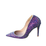 kamames Glitter Shiny Women Shoes High Heel 12 cm Stilettos Pointed Toe Women Pumps Chaussure Femme Talon Sexy LF001 ROVICIYA