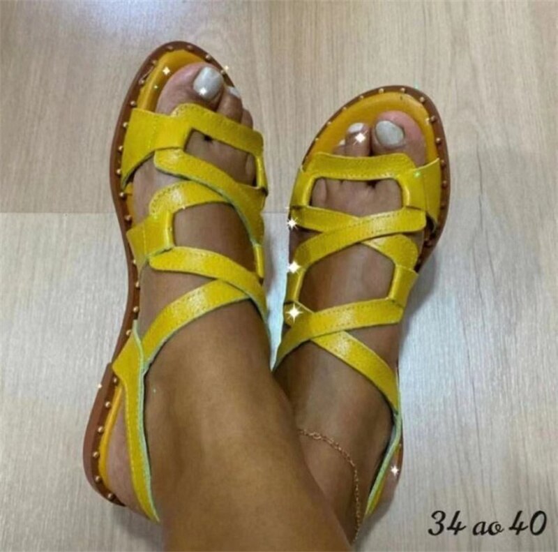 kamames female fairy wind 2022 summer new fashion all-match strap Roman sandals ins tide beach flat shoes flat sandals
