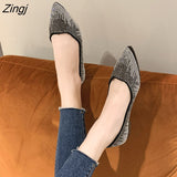 kamames Diamond Flat Shoes Woman Pointed Toe Loafers Flat Shallow Lighter Crystal Shoes Diamond Pointed Hidden Heel Wedding Shoes