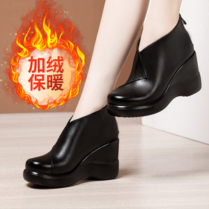 kamames Head Slope With Martin Shoes 2023 Autumn And Winter New Muffin Thick-Soled Waterproof Platform Velvet Thicker Large Size Short Boots