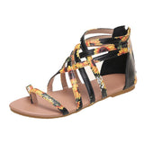 kamames Sandals 2023 Summer New Multi-Color Large-Size Sandals Women's Suede Open-Toe One-Word Buckle Flat Shoes