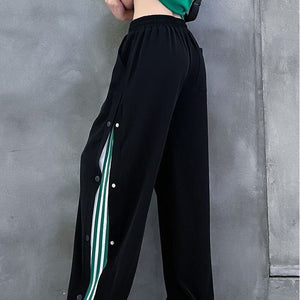 kamames Harajuku Loose Wide Leg Pants Women High Waist Elastic Streetwear Sweatpants Summer Vintage Lace Up BF Straight Trousers
