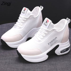 kamames Platform Wedges Women's Sneakers Spring autumn High Quality Mesh Breathable Increased women's shoes Casual Shoes Y997