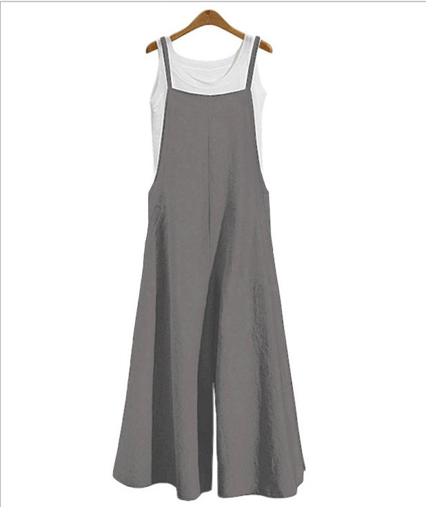 kamames EBay Hot Sale Foreign Trade HOTan and NEWn Women's Clothing Loose One-Piece Wide-Leg Pants Casual Jumpsuit