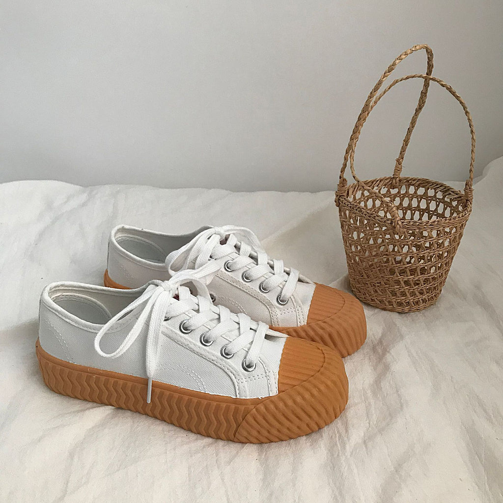 kamames FCS Sea Salt Blue Biscuit Canvas Shoes for Women  New Versatile Korean Style Ins Retro Hong Kong Style Board Shoes Fashion