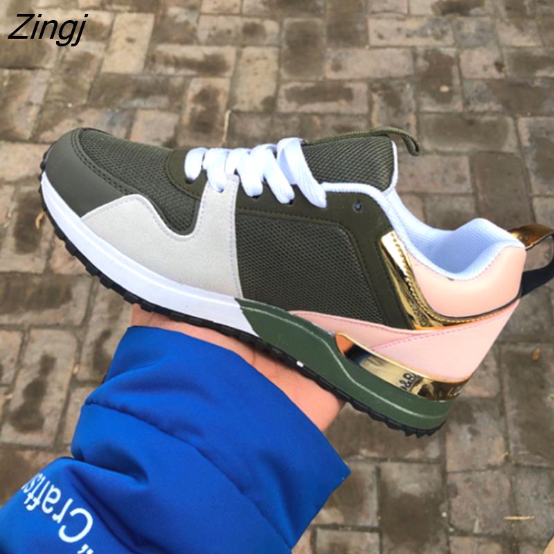 kamames Fashion Women's Sneakers Leopard Print Leather Thick Bottom Increased Sneakers Casual Comfortable Sports Shoes For Ladies