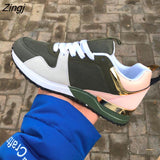 kamames Fashion Women's Sneakers Leopard Print Leather Thick Bottom Increased Sneakers Casual Comfortable Sports Shoes For Ladies