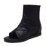 kamames Sandals Women's Summer Style Heightened Black Set Toe Women's High-Top Women's Shoes Roman Shoes