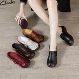 kamames Head Layer Cowhide Leisure Women's Shoes Ethnic Wind Leather Flowers Breathable Women's Sandals Large Size Comfortable Soft Sole Slippers