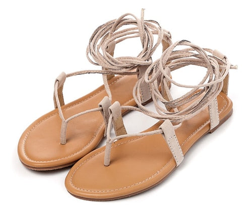 kamames Designer Ankle Strappy Flat Heels Women Sandals 2023 Summer Clip Toe Casual Roman Gladiator Flip Flops Shoes