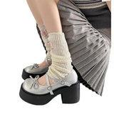 kamames Round Head Thick-Soled Small Leather Shoes 2024 New Summer Bow French Shallow Mary Jane Single Shoes