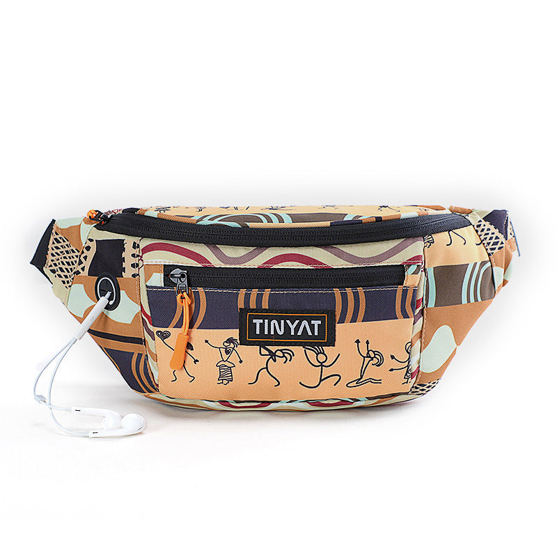 KAMAMES Cross-Border Outdoor Travel Sling Bag Crossbody Bag Women's Lightweight and Large Capacity Waist Bag Men's Sports Fitness Breathable Waterproof Bag