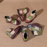 kamames Head Layer Cowhide Flat Bottom Recreational Women's Boots National Wind Color Leather Short Boots Warm Comfortable Cotton Shoes