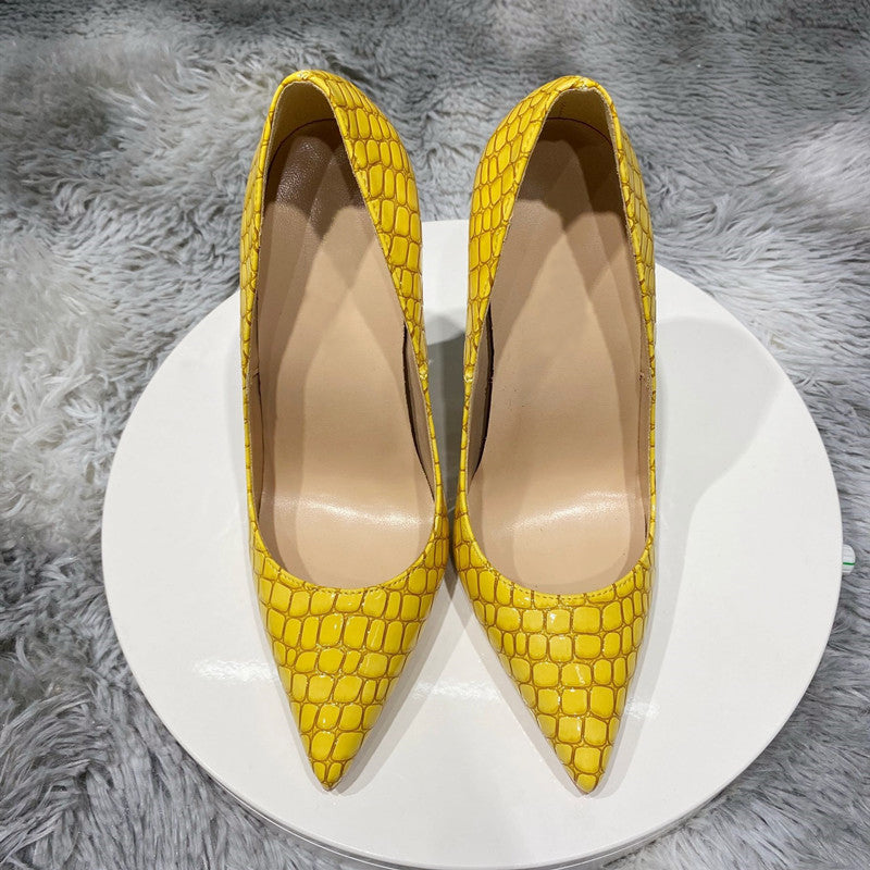 kamames Printed Toe Women Pumps Sexy Stiletto 12cm high heels Summer Wedding Party Woman Shoes QP118 ROVICIYA