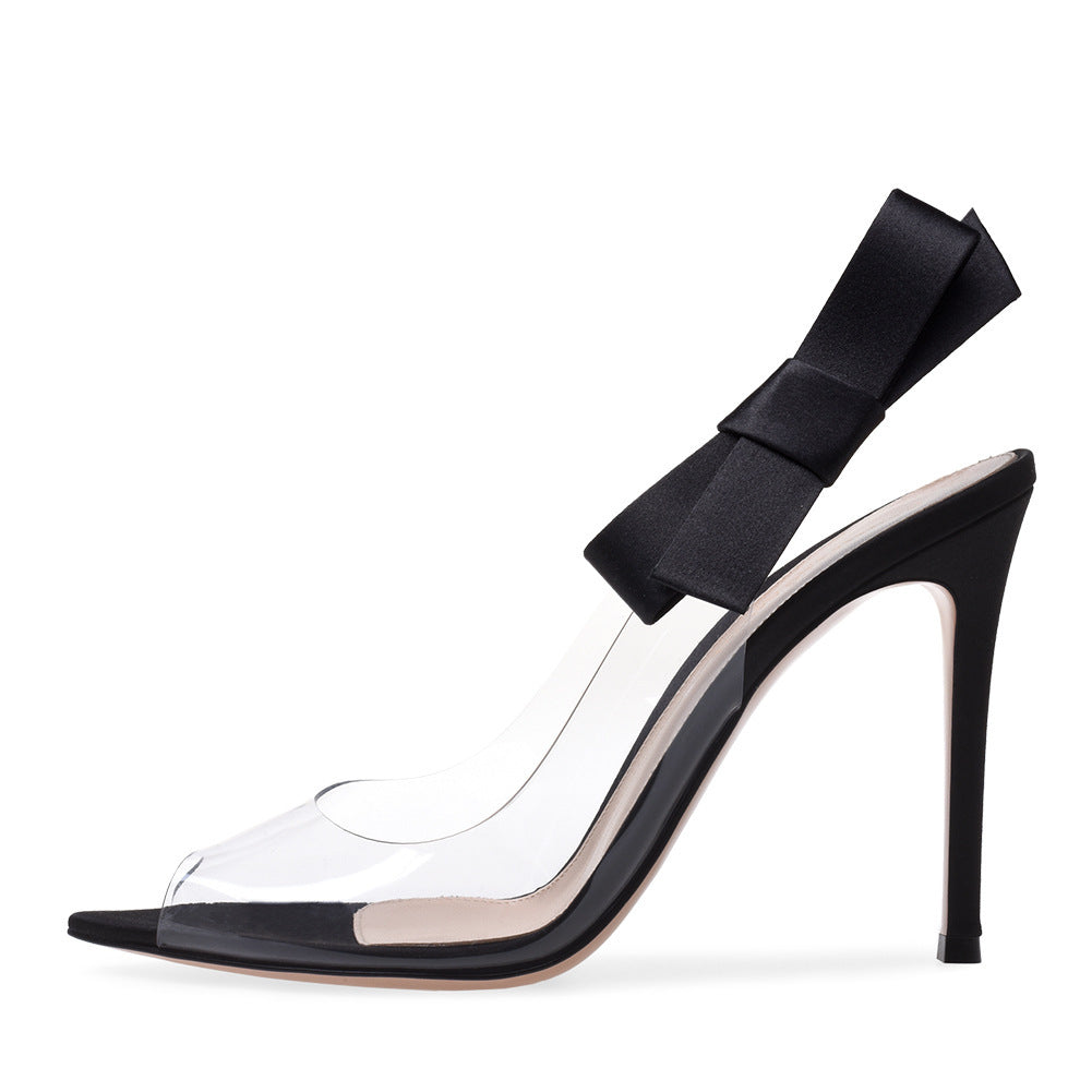 kamames PVC Fish Mouth Sauce, Thin High Heel, Single Shoes, Large Size Sandals, Chengdu