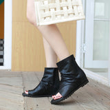 kamames Sandals Women's Summer Style Heightened Black Set Toe Women's High-Top Women's Shoes Roman Shoes
