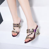 kamames Heel Diamond Sandals Women 2024 Summer New Fishmouth Fashion Elegant Diamond Sandals High-Heeled Slippers Leather Women's Shoes