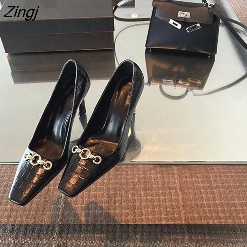 kamames Designer Sexy Lady Fashion Women Shoes Black Patent Leather Pointy Toe High Heels Pumps Party Shoes