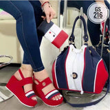 kamames Heel Sandals Summer 2024 New Thick-Soled Muffin Roman Shoes Students Korean Version Of Large Size Women's Shoes