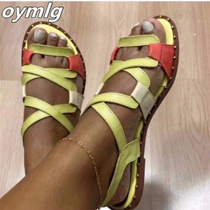 kamames female fairy wind 2022 summer new fashion all-match strap Roman sandals ins tide beach flat shoes flat sandals