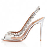 kamames Fish Mouth Sauce High Heel Single Shoes Large Size Women's Shoes Gorgeous Chain Diamond Fashion Shoes Chengdu