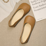 kamames Grandma Shoes Women's Summer 2024 New Flat-Soled Shallow Single Shoes Retro Mango Head Bean Shoes Low-Heeled Leather Shoes