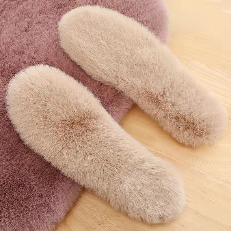 kamames Rabbit Fur Insoles Winter Soft Thick Warm Fluffy Shoe Accessories Plush Insole Cotton Insole Men Women Warm Insole
