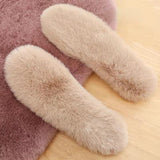 kamames Rabbit Fur Insoles Winter Soft Thick Warm Fluffy Shoe Accessories Plush Insole Cotton Insole Men Women Warm Insole