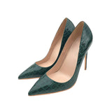 kamames green patent leather pointed toe women shoes high heel pumps 12 cm stiletto dress pumps shoes QP012 ROVICIYA