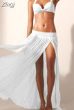 kamames Sexy Women Chiffon High Waist Beach Bikini Cover Ups Sundress Long Maxi Split Skirts Summer Bathing Suit Beachwear