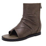 kamames Sandals Women's Summer Style Heightened Black Set Toe Women's High-Top Women's Shoes Roman Shoes