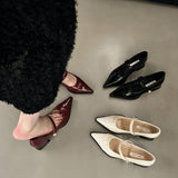 kamames Heels Retro Mary Shoes, High Heels, Women's Shoes, Black Shoes, Autumn And Winter Korean Version Of Sensitive Shoes, Small Leather Shoes.