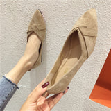 kamames Fall Women Flats Caramel Colour Black Pointed Toe Flat Heel Shoes for Ladies Brown Flats for Women Foldable