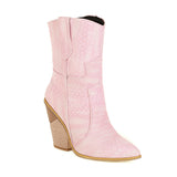 kamames Fashion Denim Western Boots Autumn Women Boots Wedges High Heel Ankle Boots Slip On Winter Plush Woman Shoes Big Size 42 43