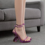 kamames Heels Women's Shoes Spot Waterproof Table Purple Large Size With High-Heeled Sandals
