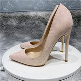 kamames green Gretel bling stiletto shoes 12cm 10cm 8cm high heels pointed toe handmade good quality women pumps LF029 ROVICIYA