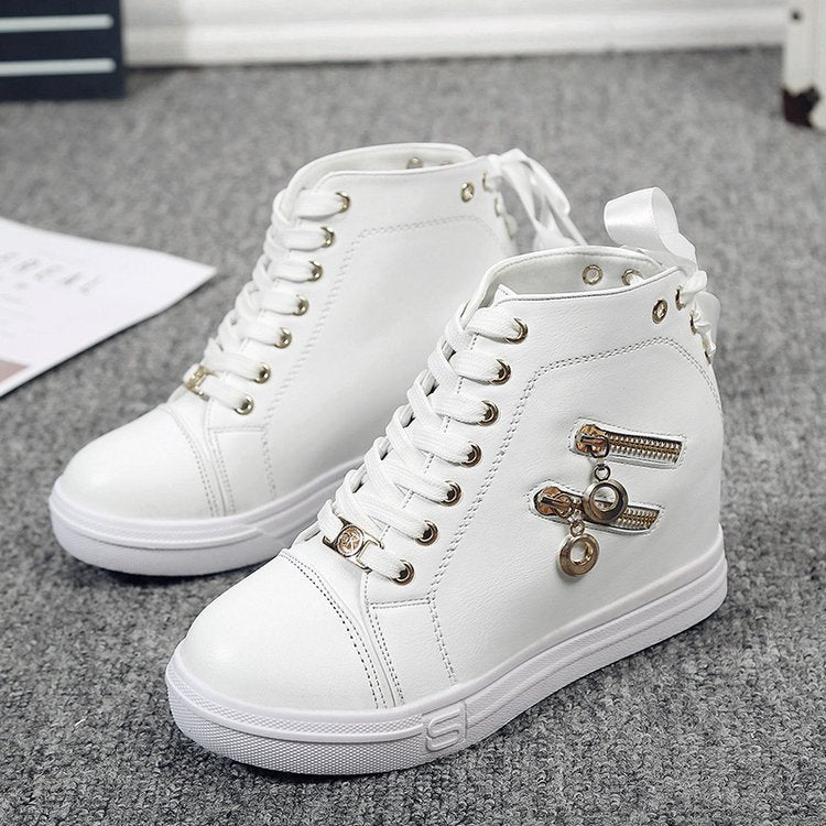 kamames Autumn And Winter New Style Heightened Women's Shoes Korean Version Of Small White Shoes Female Students Single Shoes Leisure Sports Shoes All Kinds Of Short Boots