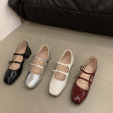 kamames Red Mary Jane Shoes For Women's Shoes 2023 New Summer French Evening Black Spring And Autumn Single Shoes