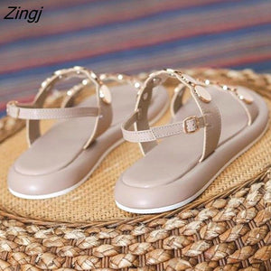 kamames Fashion Sandals Ladies Sandals Summer 2023 Solid Color Sole Heel Flat Ladies Shoes and Sandals Ladies Plus Size Sandals