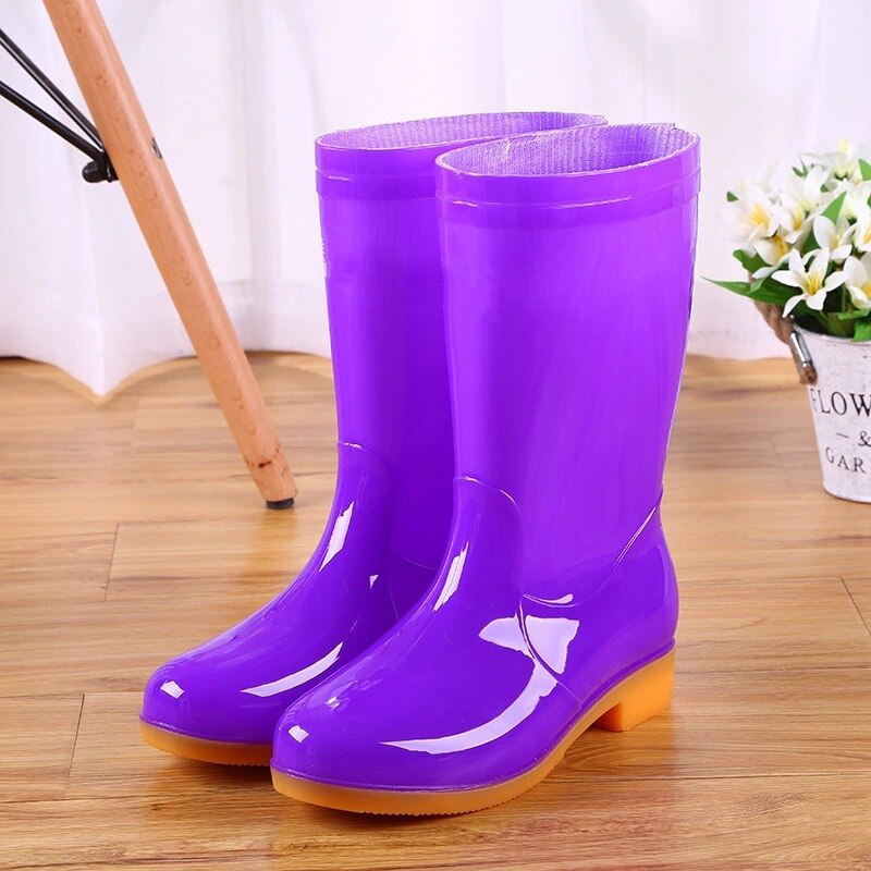 kamames Rain Boots Women Non-slip Rain Boots Waterproof Shoes Overshoes Water Boots Fashion Plus Velvet Warm Women Work Shoes