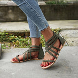 kamames Sandals 2023 Summer New Multi-Color Large-Size Sandals Women's Suede Open-Toe One-Word Buckle Flat Shoes