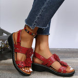 kamames Fashion Summer Peep Toe Shoes Women Hollow Fish Flowers Wedge Casual Sandals Comfortable Roman Plus Size 43 Sandals Women