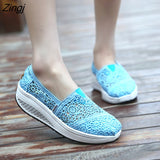 kamames Fashion Women's Thick-soled Breathable Mesh Non-slip Sports Fitness Rocker Ladies Sneakers Walking Shake Shoes