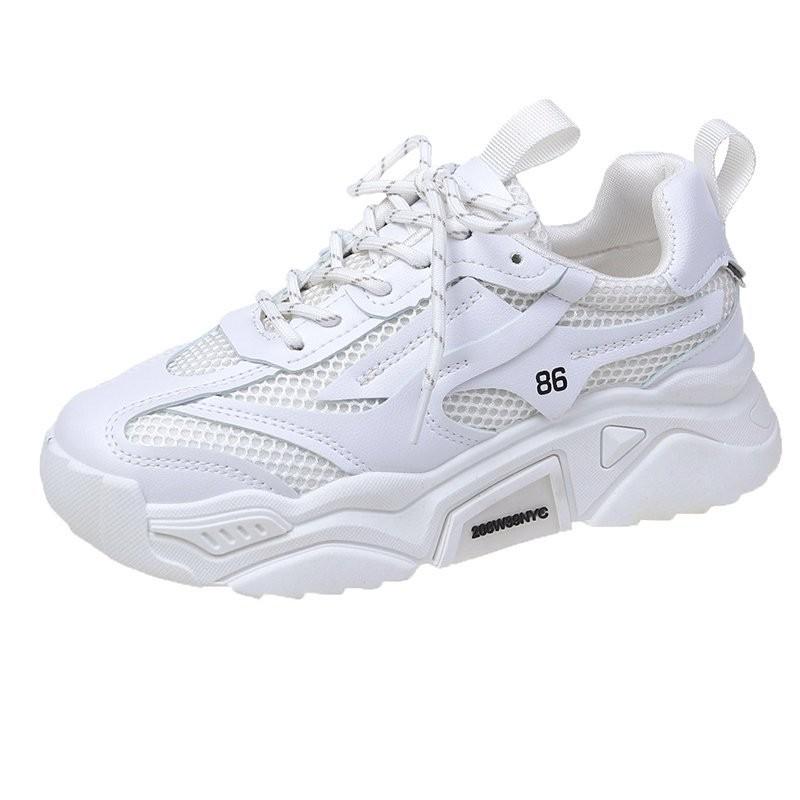 kamames Fashion White Chunky Sneakers Women Shoes Korean Yellow Sneakers Breathable Height Increased Non-slip Casuals Shoes 2022