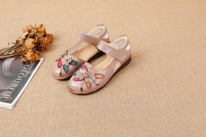 kamames Head Layer Cowhide Cow Tendon Bottom Mother Shoes Flat Sandals Hole Hole Anti-Slip Soft Bottom Soft Surface National Wind