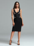 kamames Bandage Dress Elegant Dress Women for Wedding Party Bodycon Sexy Midi Evening Birthday Club Outfit 2022 Summer